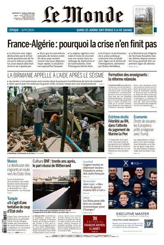 Le Monde du Dimanche 30 et Lundi 31 Mars 2025