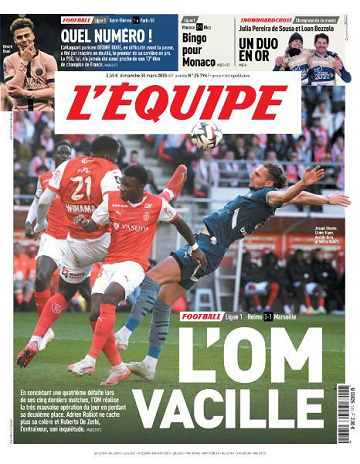 L’equipe du Dimanche 30 Mars 2025
