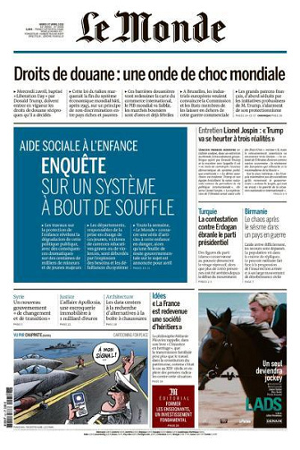 Le Monde du Mardi 1er Avril 2025