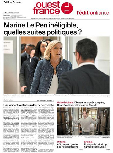 Ouest-France Édition France - 1er Avril 2025