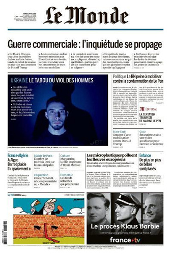 Le Monde du Mardi 8 Avril 2025