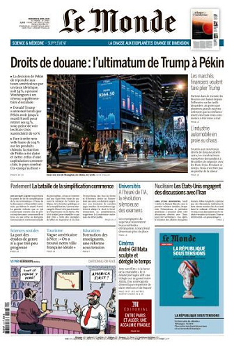 Le Monde du Mercredi 9 Avril 2025