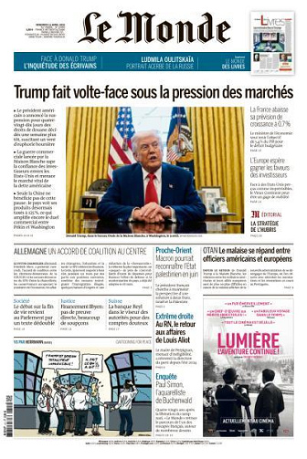 Le Monde du Vendredi 11 Avril 2025
