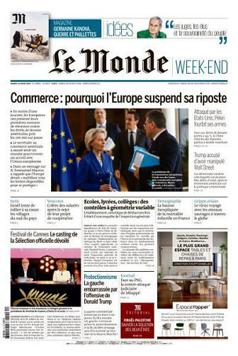 Le Monde du Samedi 12 Avril 2025