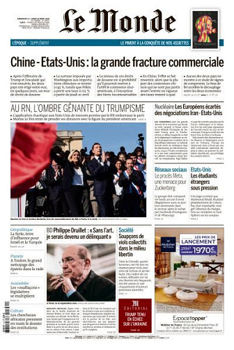 Le Monde du Dimanche 13 et Lundi 14 Avril 2025