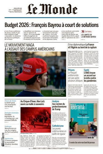 Le Monde du Jeudi 17 Avril 2025