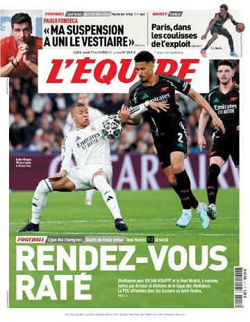 L’equipe du Jeudi 17 Avril 2025