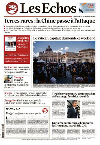 Les Echos du Vendredi 25 et Samedi 26 Avril 2025
