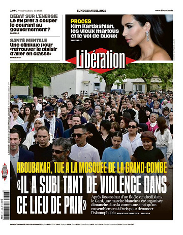 Libération du Lundi 28 Avril 2025