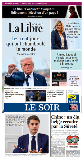 Le Soir + La Libre - 30 Avril et 1er Mai 2025