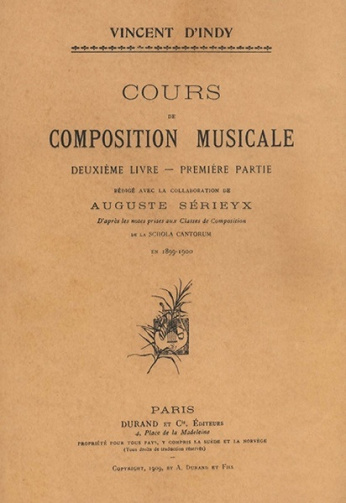 Cours de Composition Musicale Tome 1 - Vincent d'Indy (1909)
