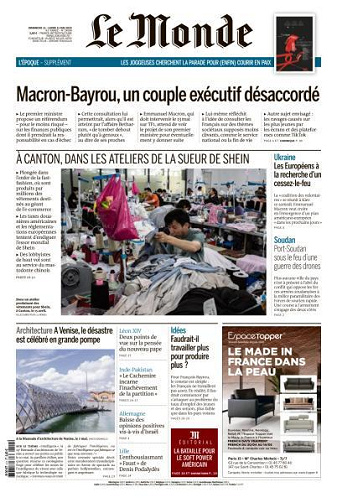 Le Monde du Dimanche 11 et Lundi 12 Mai 2025