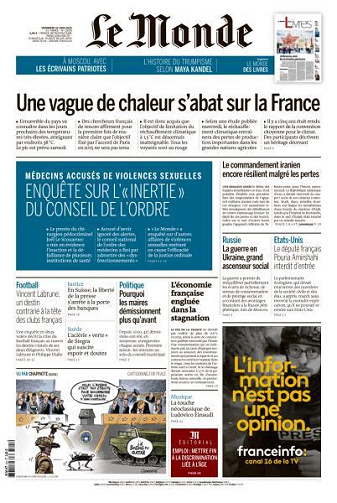 Le Monde du Vendredi 20 Juin 2025