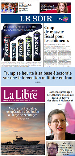 Le Soir + La Libre - 20 Juin 2025