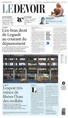 Le Devoir du Vendredi 20 juin 2025