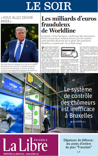 Le Soir + La Libre - 25 Juin 2025