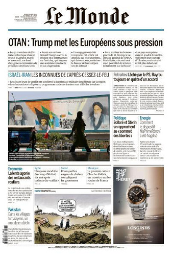 Le Monde du Jeudi 26 Juin 2025