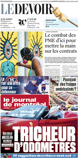 Le Journal de Montréal + Le Devoir - 27 Juin 2025