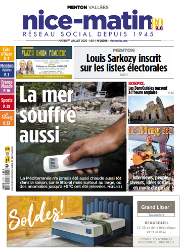 Pack Journaux Groupe Nice-Matin (8 éditions) - 1er Juillet 2025