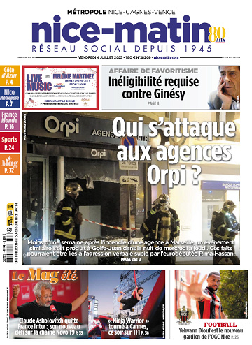 Pack Journaux Groupe Nice-Matin (8 éditions) - 4 Juillet 2025