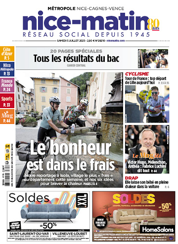 Pack Journaux Groupe Nice-Matin (8 éditions) - 5 Juillet 2025