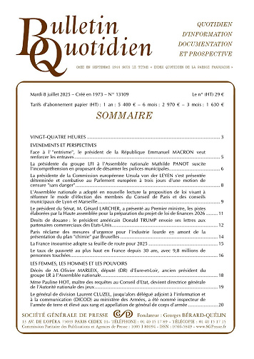Bulletin Quotidien - 8 Juillet 2025