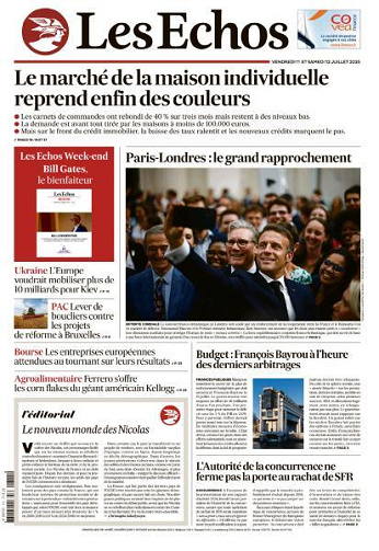 Les Echos du Vendredi 11 et Samedi 12 Juillet 2025