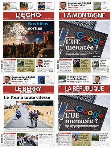 Pack Journaux Centre France (4 éditions) - 14 Juillet 2025