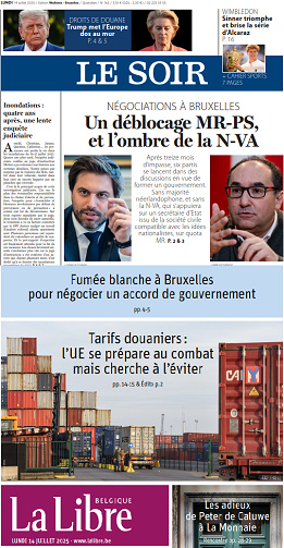 Le Soir + La Libre - 14 Juillet 2025