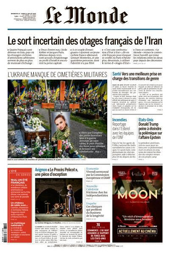 Le Monde du Dimanche 20 et Lundi 21 Juillet 2025