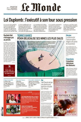 Le Monde du Jeudi 24 Juillet 2025