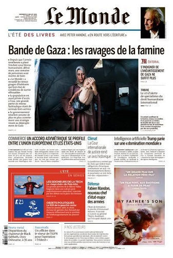 Le Monde du Vendredi 25 Juillet 2025