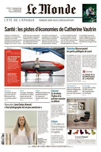 Le Monde du Dimanche 27 et Lundi 28 Juillet 2025