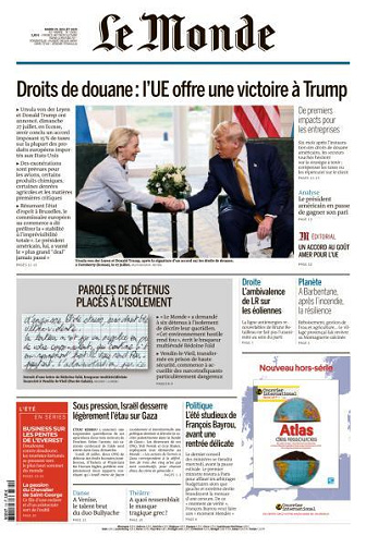 Le Monde du Mardi 29 Juillet 2025