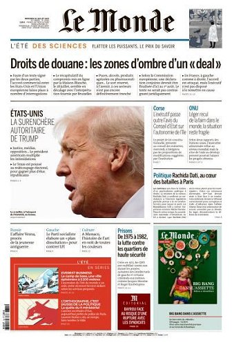 Le Monde du Mercredi 30 Juillet 2025