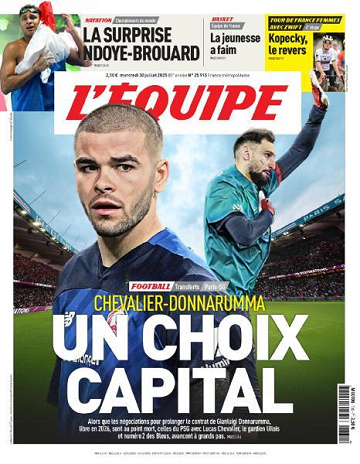 L’equipe du Mercredi 30 Juillet 2025