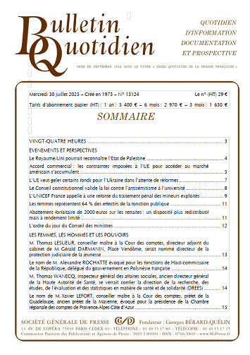 Bulletin Quotidien - 30 Juillet 2025