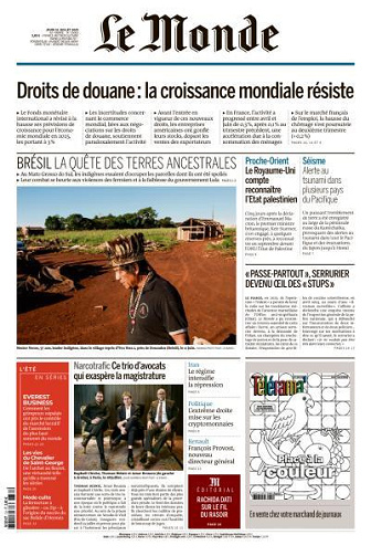 Le Monde du Jeudi 31 Juillet 2025