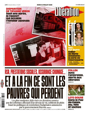 Libération du Jeudi 31 Juillet 2025