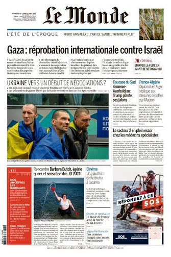 Le Monde du Dimanche 10 et Lundi 11 Août 2025