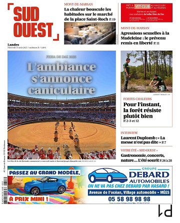 Quotidien Sud Ouest LANDES & BASK 13/08/2025