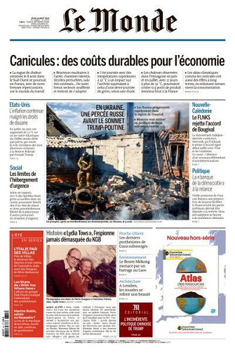Le Monde du Jeudi 14 Août 2025