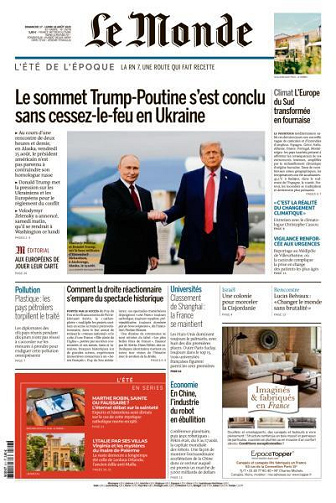 Le Monde du Dimanche 17 et Lundi 18 Août 2025