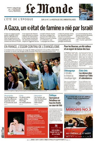 Le Monde du Dimanche 24 et Lundi 25 Août 2025