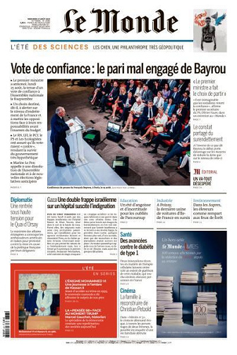Le Monde du Mercredi 27 Août 2025