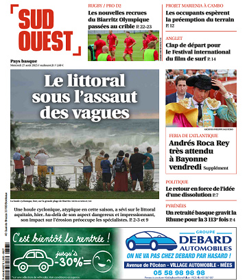 Sud Ouest (2 Éditions) Du Mercredi 27 Août 2025