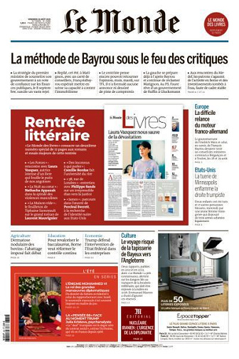 Le Monde du Vendredi 29 Août 2025