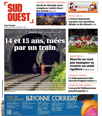 Sud Ouest (2 Éditions) Du Vendredi 29 Août 2025