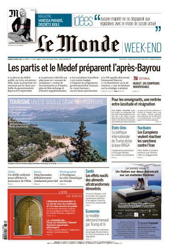 Le Monde du Samedi 30 Août 2025