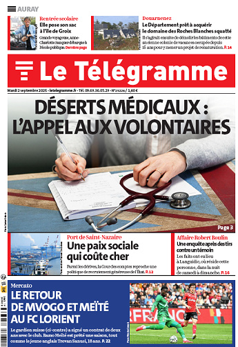 Le Télégramme (19 éditions) - 2 Septembre 2025